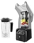 Soundproof Smoothie Blender Electric Smoothie Maker Fruit Juicer Ice Crusher Soundproof Heavy Duty Smoothie Blender with Soundproof Cover 1.8L 2600W Black (1.8L 2600W)
