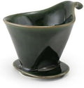Zero Japan - Bee House Pour Over Coffee Dripper - Lead-Free &amp Cadmium-Free Ceramic Coffee Maker with Elegant Peek Hole Drip Cone Brewer Coffee Gift Brewing Accessories - Antique Green Standard
