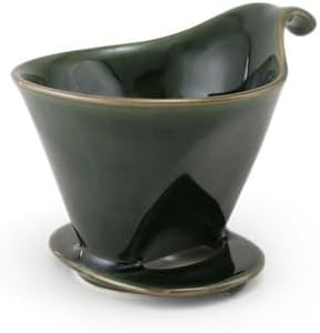 Zero Japan - Bee House Pour Over Coffee Dripper - Lead-Free &amp Cadmium-Free Ceramic Coffee Maker with Elegant Peek Hole Drip Cone Brewer Coffee Gift Brewing Accessories - Antique Green Standard