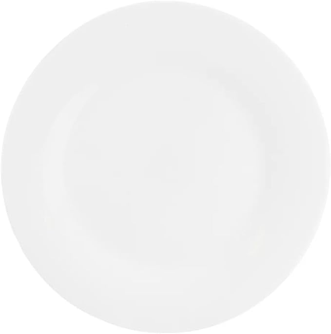 White Shadow 12 Piece Opal Glass Dinnerware Set Break-Resistant Plates and Bowls Service for 4 Microwave and Dishwasher Safe