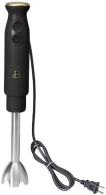 Beautiful 2-Speed Immersion Blender that includes a Chopper &amp Measuring Cup by Drew Barrymore (Black Sesame)