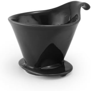Zero Japan - Bee House Pour Over Coffee Dripper - Lead-Free &amp Cadmium-Free Ceramic Coffee Maker with Elegant Peek Hole Drip Cone Brewer Coffee Gifts Brewing Accessories - Black Standard Size