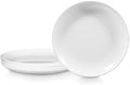 10IN White Anti-Shatter Dinner Plate Set Indoor/Outdoor Fruit/Dessert/Salad Plate Anti-Shatter Dinnerware Set Lead-Free Microwave Safe Dishwasher Safe - 8PCS(Disc)