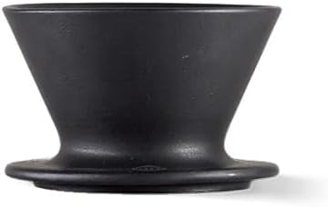 HMM Patio Coffee Dripper - Ceramic Pour Over Coffee Maker Brews 1-2 Cups Minimalist Aesthetic Design Essential for Drip Coffee Lovers SGS Certified - Black