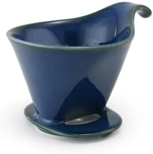 Zero Japan - Bee House Pour Over Coffee Dripper - Lead-Free &amp Cadmium-Free Ceramic Coffee Maker with Elegant Peek Hole Drip Cone Brewer Coffee Gifts Brewing Accessories - Jeans Blue Standard Si
