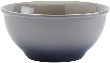Mason Craft &amp More Festival Dinnerware Collection- Round Durable Stoneware Bold Colorful Ombre Glaze Plates Bowls 12 Piece Festival Dinnerware Set in Shadow Grey