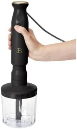 Beautiful 2-Speed Immersion Blender that includes a Chopper &amp Measuring Cup by Drew Barrymore (Black Sesame)