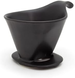 Zero Japan - Bee House Pour Over Coffee Dripper - Lead-Free &amp Cadmium-Free Ceramic Coffee Maker with Elegant Peek Hole Drip Cone Brewer Coffee Gifts Brewing Accessories - Noble Black Standard S