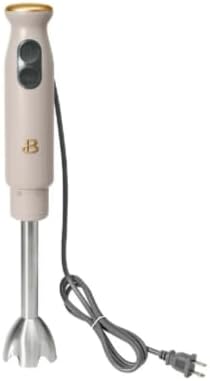 Beautiful 2-Speed Immersion Blender that includes a Chopper &amp Measuring Cup by Drew Barrymore (Porcini Taupe)