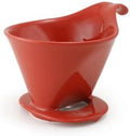 Zero Japan - Bee House Pour Over Coffee Dripper - Lead-Free &amp Cadmium-Free Ceramic Coffee Maker with Elegant Peek Hole Drip Cone Brewer Coffee Gifts Brewing Accessories - Tomato Standar Size