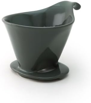 Zero Japan - Bee House Pour Over Coffee Dripper - Lead-Free &amp Cadmium-Free Ceramic Coffee Maker with Elegant Peek Hole Drip Cone Brewer Coffee Gifts Brewing Accessories - Steel Gray Standard Si