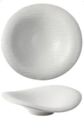 Ceramic Dinnerware Set Stone Textured Cloud and Snowflake Design Irregular Shape White Includes Plates and Bowls for Salads Desserts Pasta (White 10 inches)