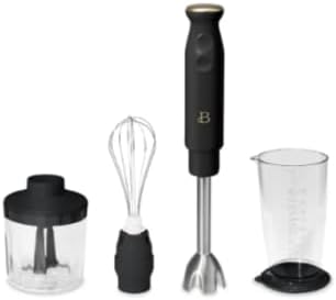 Beautiful 2-Speed Immersion Blender that includes a Chopper &amp Measuring Cup by Drew Barrymore (Black Sesame)