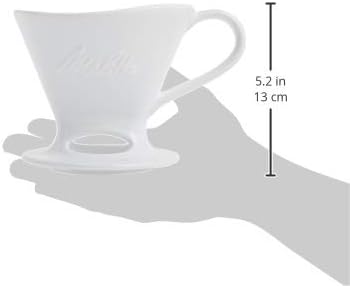 Melitta 1 Cup Porcelain Pour-Over Cone Coffeemaker Glossy White