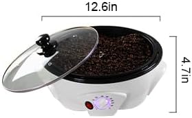 Electric Coffee Bean Roasting Machine Roaster Baker w/ 4 ventilation holes &amp Non-stick Pan Adjustable Temperature Coffee Bean Roaster Machine(White110V 1.1lbs)