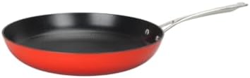 LAGUIOLE Lightweight Cast Iron Frying Pan 20 x 4 cm Optimal Heat Retention Durable Non-Stick Coating Elegant Design All Heat Sources Induction 100% Cast Iron Red - 20 cm Red