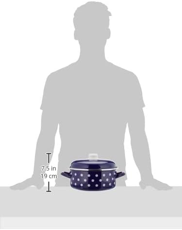 GSW 7-Piece Cooking Pot Set with Dots Blue-white steel enamel plastic