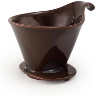 Zero Japan - Bee House Pour Over Coffee Dripper - Lead-Free &amp Cadmium-Free Ceramic Coffee Maker with Elegant Peek Hole Drip Cone Brewer Coffee Gifts Brewing Accessories - Coffee Brown Standard