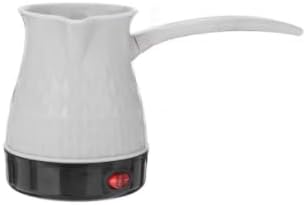 Stainless Steel Coffee Maker Electric Turkish Coffee Pot 0.5L with 600w Heating Plate and Removable Anti Scald Handle Anti-Dry Burn Even Heating - for HomeWhite