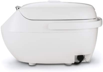 TIGER JBV-A10U 5.5-Cup (Uncooked) Micom Rice Cooker and Warmer with Tacook Food Steamer Cooking Tray Technology White