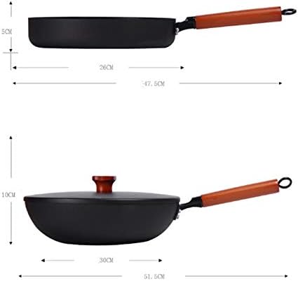 Solid Cookware Set Soup Pot Frying Pan Wok Milk Pot Kitchen Cooking Pot Set Induction Cooker Non-Stick Pan Saucepan Casserole Hotpot