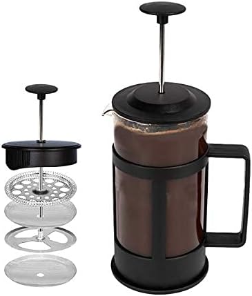 Any Morning Large French Press Coffee Maker Coffee Maker French Press 34 oz Coffee Press Glass French Press For Tea and Travel 16 Cup Coffee Maker For Camping 16 Espresso Cups 34 Oz Black