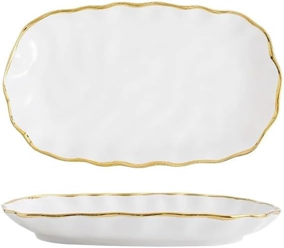 Ceramic Dinnerware Sets Bowl Plates Noodle Bowl Steak Plate Household Ceramic Tableware Combination(Long plate)