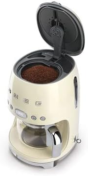 Smeg 50's Retro Drip Coffee Maker with Extra Glass Carafe (Cream)