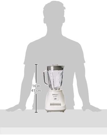 Koblenz 51-oz Glass Jar Blender 10 Speed and 2 Pulse Blender Countertop Blender with Stainless Steel Blades Perfect for Shakes and Smoothies 500-Watt Motor White LKM-5910 VB