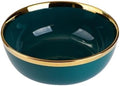 Dinner Sets Gilt Rim Green Ceramic Plate Steak Food Plates Bowls Ins Dinner Dish Luxurious Porcelain Dinnerware Set For Family Hotel(7 inch bowl 1pcs)