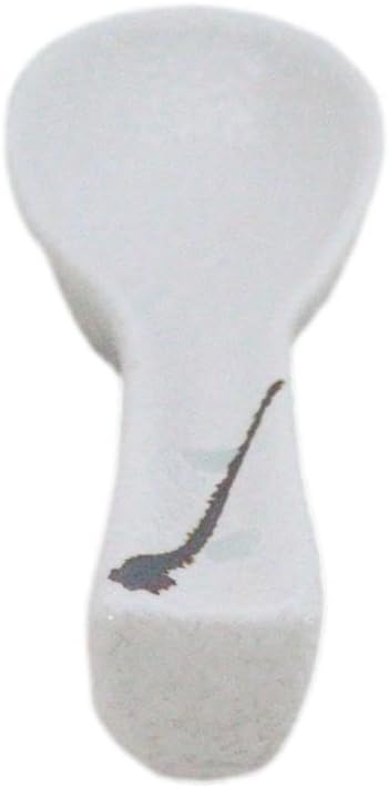 Ebros Gift Modern Yukino Hana Snow Flowers Ceramic Dinnerware Serveware Kitchenware Set Oriental Asian Restaurant Supply (Pack of 6 Asian Soup Spoons With Hook)