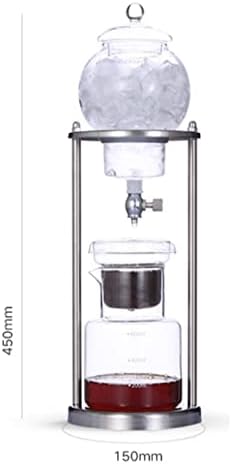 Tower Ice Coffee Maker Capacity Tea TowerCold Brew Drip Tower Cold Brew Drip Tower Coffee Maker 600ml Capacity - Stainless Steel Rack Detachable Glass - Ice Coffee Maker for Coffee Lover