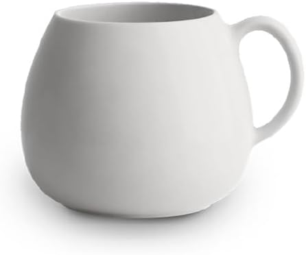 Artesa Ceramic Dinnerware Set White Matte 4-Piece Place Setting with 10.8 Dinner Plate 8.2 Bowl Cup and Saucer Handmade Microwave Safe