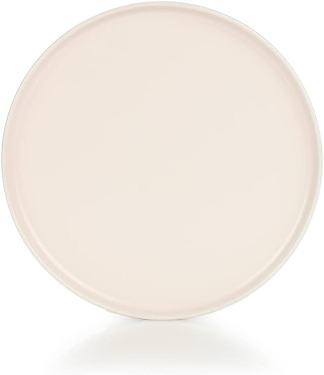 Everything Kitchens Modern Flat Dinnerware Collection (Brown Terracotta &amp Soft Pink 12-Piece Lunch Plate Set)