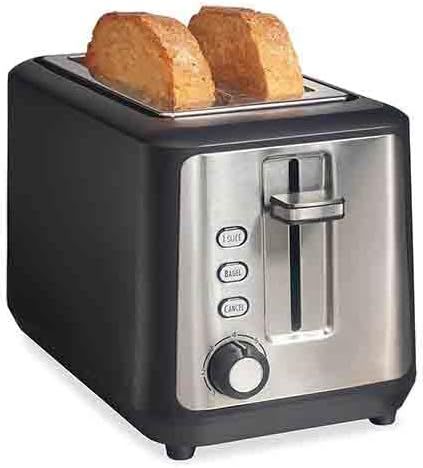 Toaster 2 Slot with Stainless Steel with 7 Levels Bagel Setting Black