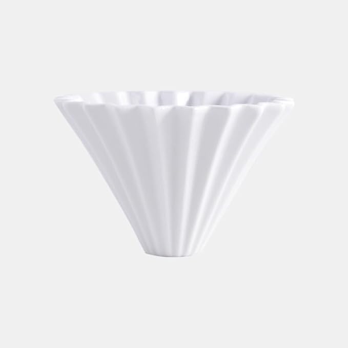 Ceramic Coffee Dripper Pour Over Coffee Maker Handmade Origami Coffee Filter Cup Flower Shape Funnel Drip Cafe Cake Cup Home(White3-4CUP)