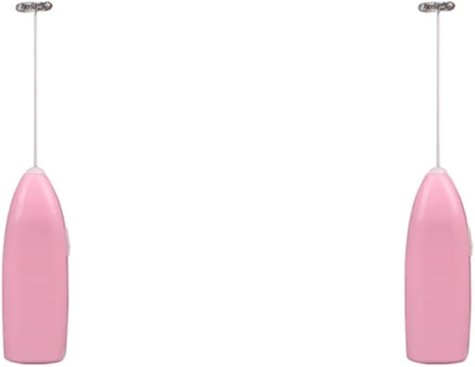 Milk Foamer Coffee Whisk Mixer Blender Egg Beater Mini Frother Handle Stirrer Maker Cooking Tools(Pink 2pcs)