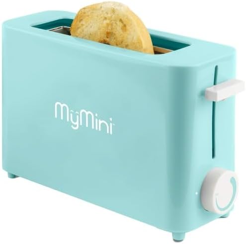 MyMini Single Toaster Aqua extra-wide slot for toasting thick slices of bread English muffins and bagels
