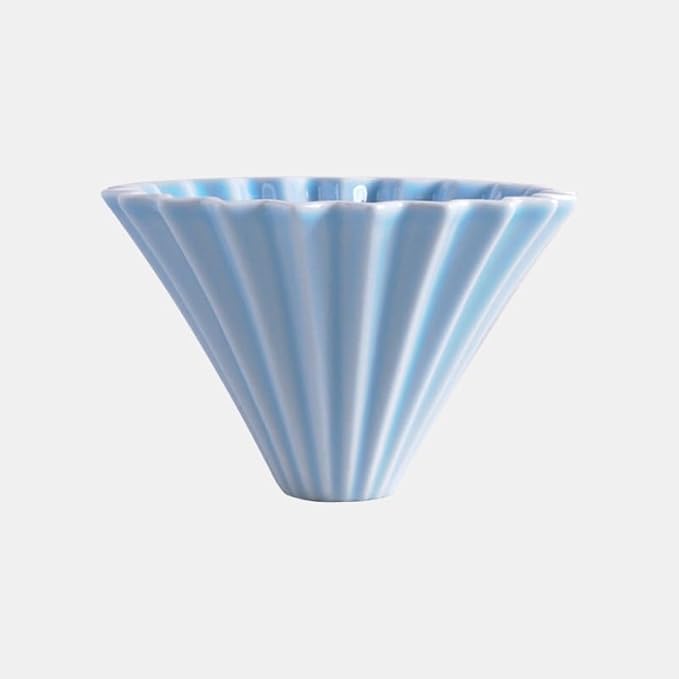 Ceramic Coffee Dripper Pour Over Coffee Maker Handmade Origami Coffee Filter Cup Flower Shape Funnel Drip Cafe Cake Cup Home(Blue1-2CUP)