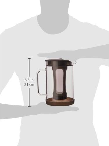 Primula Pace Cold Brew Iced Coffee Maker with Durable Glass Pitcher and Airtight Lid Dishwasher Safe Perfect 6 Cup Size 1.6 Qt Black