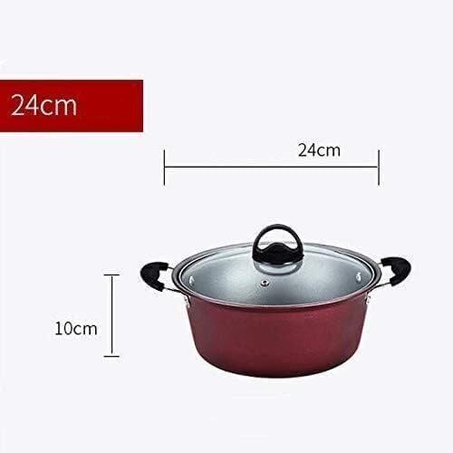 3-Piece Non-Stick Kitchen Cookware Set Wrought Iron Stock Pot with Glass Lid Frying Pan &amp Saucepan for Gas Stoves Smoke Easy Clean
