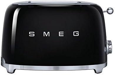 Smeg TSF01BLUS 50's Retro Style Aesthetic 2 Slice Toaster Black (Renewed)