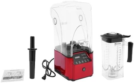 2.2L Commercial Blender Fruit Juicer Smoothie Maker Mixer w/Soundproof Cover 2200W Professional Countertop Blender Stainless Steel Blenders with Shield Quiet Sound Enclosure for Kitchen Shakes