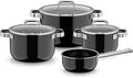 WMF Fusiontec Mineral Pro 0518695290 4-Piece Saucepan Set Durable Scratch-Resistant Material Induction Cooker Set Suitable for All Types of Cookers Made in Germany Black