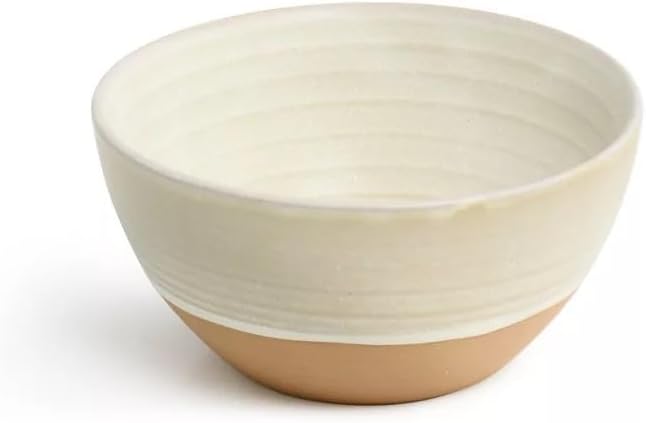 12 Piece Earthenware Dinnerware Set – Reactive Glaze Plates and Bowls with Raw Textured Base Round Ceramic Design Microwave &amp Dishwasher Safe Service for 4 (Matte White)