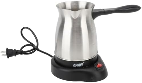 Sanpyl Turkish Coffee Pot Stainless Steel Arabic Greek &amp Turkish Electric Coffee Maker Machine Pot 600ml Coffee Tea Warmer Kettle with Removable Anti Scald Handle Cordless Base for Home &amp T
