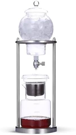 Cold Brew Drip Tower Ice Coffee Cold Brew Maker Cold Brew Drip Tower Stainless Steel Stand DIY Ice Coffee Brew Tower Detachable Glass Cold Brew Maker Coffee Lover Gift