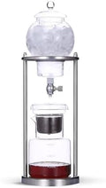 Cold Brew Drip Tower Ice Coffee Cold Brew Maker Cold Brew Drip Tower Stainless Steel Stand DIY Ice Coffee Brew Tower Detachable Glass Cold Brew Maker Coffee Lover Gift