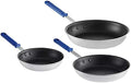 3-Piece Aluminum Non-Stick Fry Pan Set with CeramiGuard II Coating and Blue Cool Handles - 8 10 and 12 Frying Pans Perfect for restaurant home kitchen commercial.