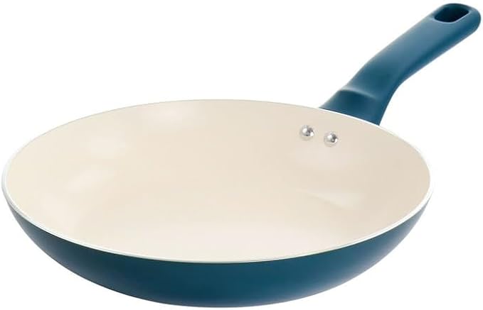 7 Piece Ceramic Nonstick Cookware Set – Healthy Aluminum Pots and Pans with Glass Lids Cool Touch Handles &amp Nylon Utensils – Oven Safe Nonstick Cooking Set for All Stovetops (Teal)